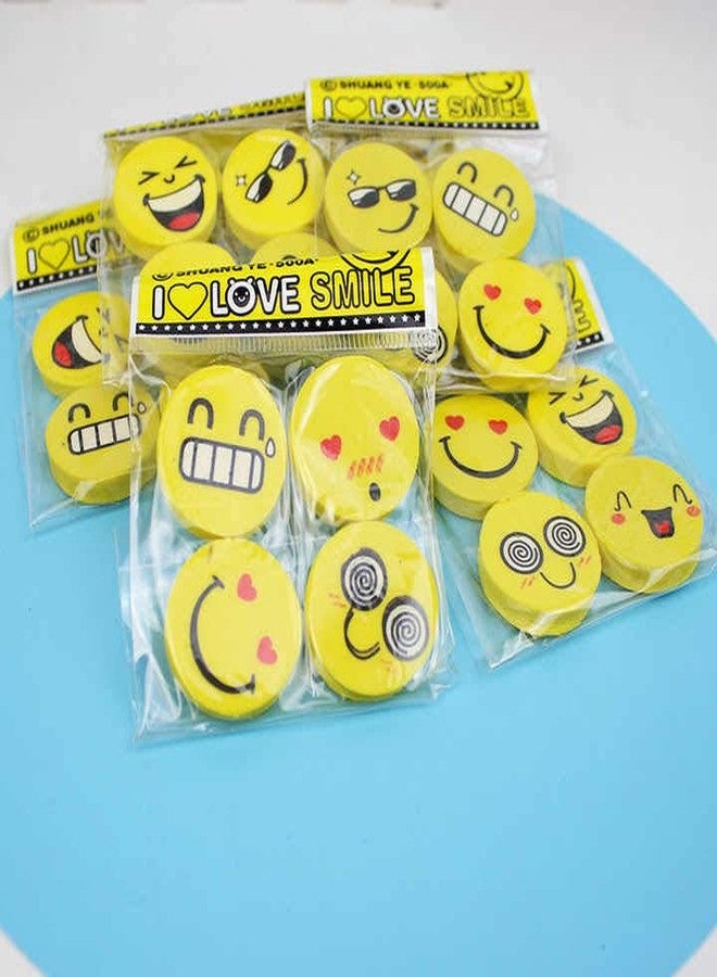 Tera13 TERA 13 (100 Pcs) Erasers Set for Girls Emo-ji Shape Eraser for Kids Return Gifts Stylish Eraser Rubber for School Stationary Items - Image 2